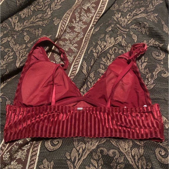 NWT VS PINK Burgundy Longline Velour Velvet Bralette Sz XL - Picture 4 of 5